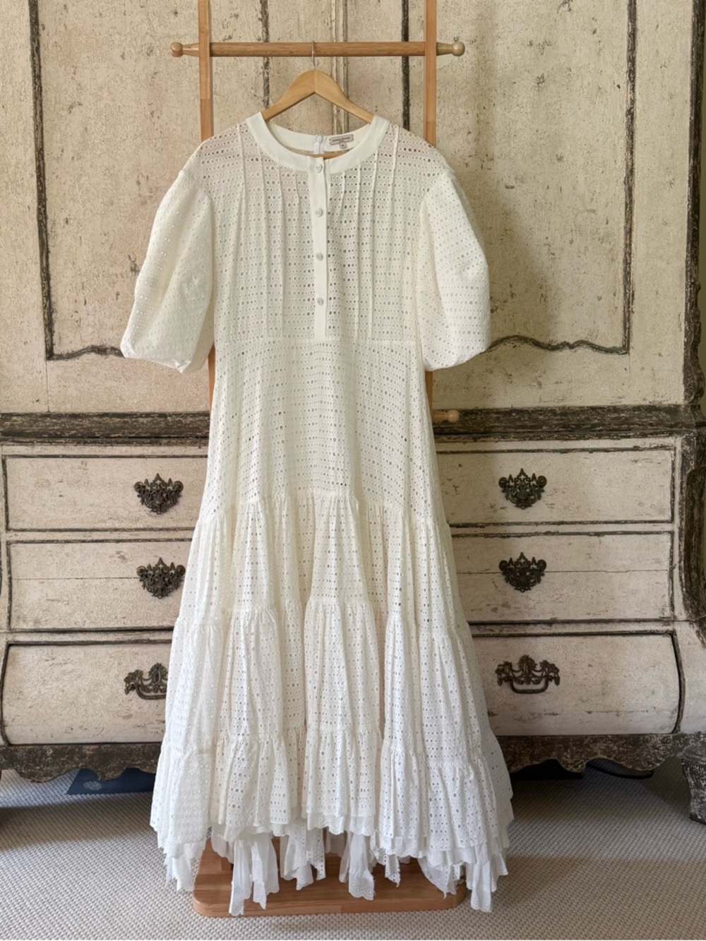 Natasha Zinko couture stunning long white eyelet dress